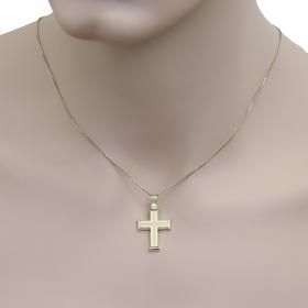 Σταυρός Τριάντος Χρυσός Κ14 με Λουστρέ & Ματ Φινίρισμα SKU-65625