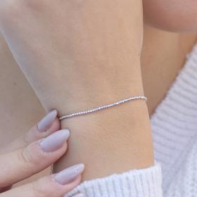 Βραχιόλι με Μπίλιες Λευκόχρυσος Κ18 SKU-66502