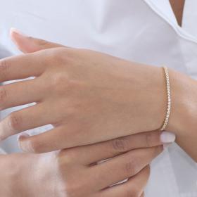 Βραχιόλια Ριβιέρα Χρυσός Κ18 με Λευκά Ζιργκόν SKU-66520