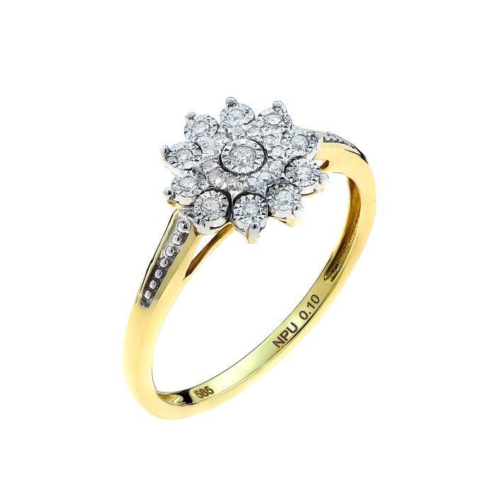 SKU-66690 / Δαχτυλίδι Ροζέτα με Διαμάντια Χρυσός Κ14