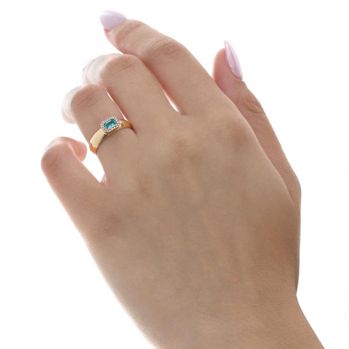 SKU-66411 / Δαχτυλίδι Ροζέτα Χρυσός Κ14 με Διαμάντια & Σμαράγδι