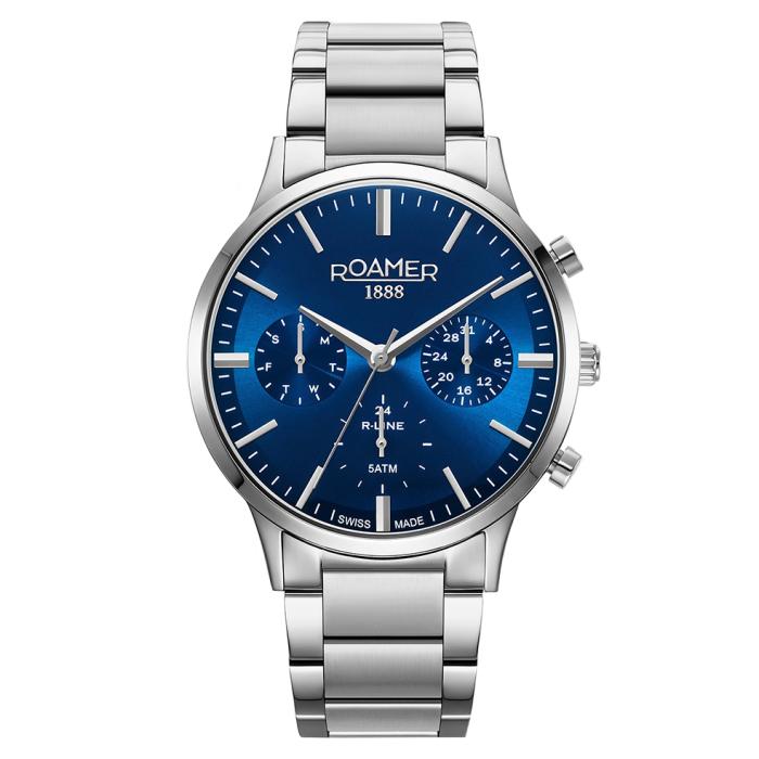 Ανδρικό Ρολόι ROAMER R-Line με Ασημί Μπρασελέ από Ανοξείδωτο Ατσάλι | 718982-41-45-70 SKU-66175