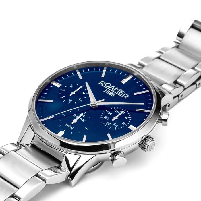 Ανδρικό Ρολόι ROAMER R-Line με Ασημί Μπρασελέ από Ανοξείδωτο Ατσάλι | 718982-41-45-70 SKU-66175