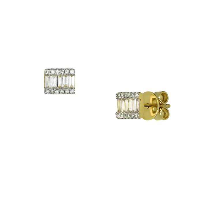 SKU-66908 / Σκουλαρίκια Χρυσός Κ14 με Διαμάντια