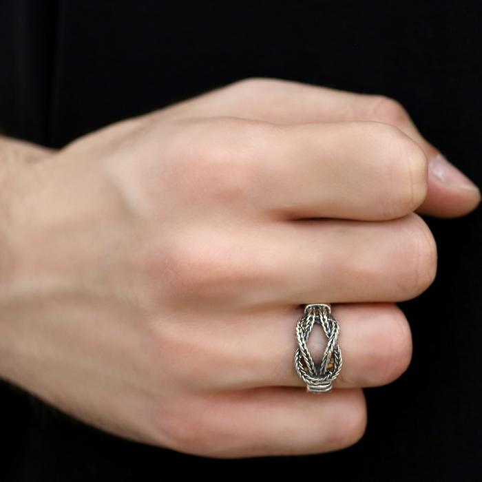 Ανδρικό Δαχτυλίδι Ασήμι 925° με Γόρδιο Δεσμό