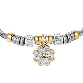 Βραχιόλι Τριφύλλι Luca Barra από Ανοξείδωτο Ατσάλι & Ζιργκόν SKU-67555