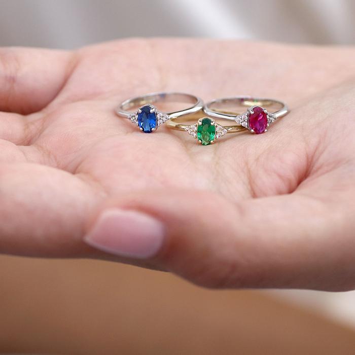 Δαχτυλίδι Λευκόχρυσος Κ9 με Λευκά & Κόκκινο Ζιργκόν SKU-67884