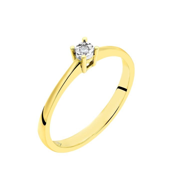 SKU-67994 / Δαχτυλίδι Μονόπετρο Χρυσός & Λευκόχρυσος Κ18 με Διαμάντι