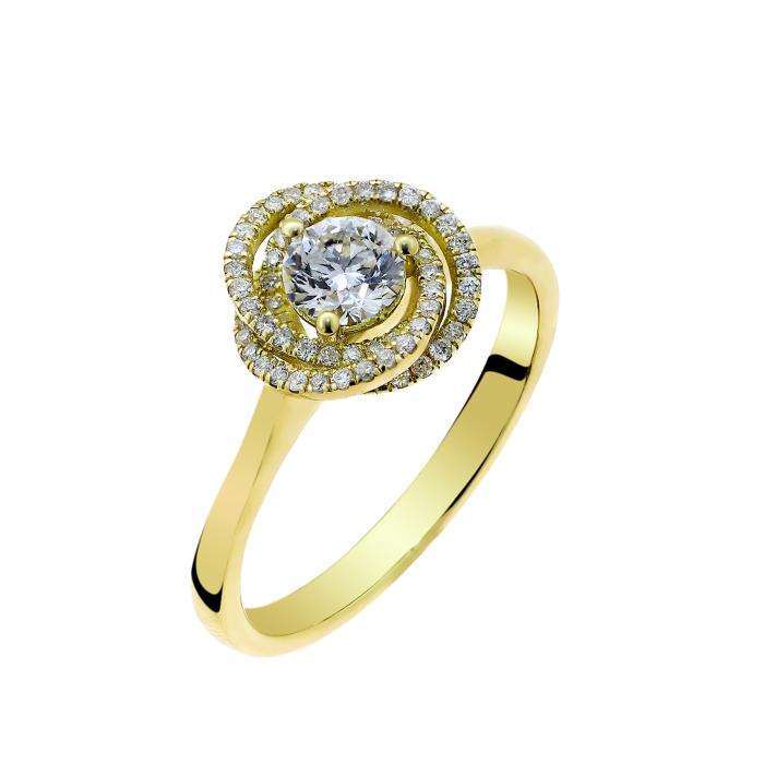 SKU-67520 / Δαχτυλίδι με Διαμάντια Χρυσός Κ18