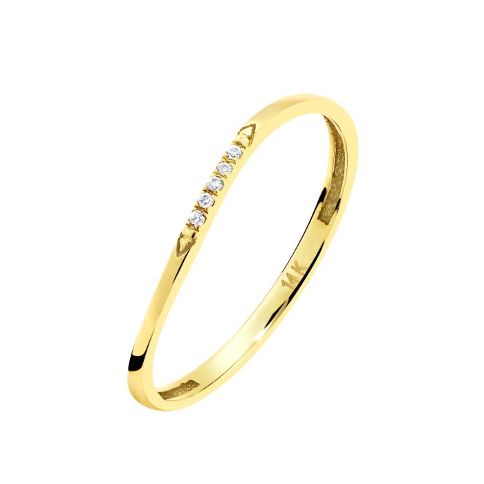 SKU-67057 / Δαχτυλίδι Χρυσός Κ14 με Διαμάντια