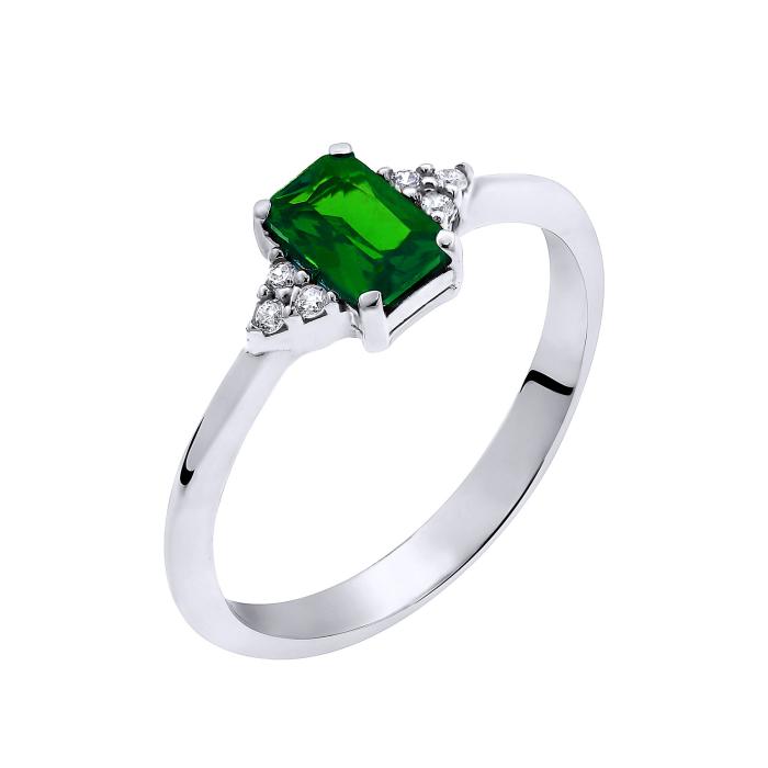 SKU-67889 / Δαχτυλίδι Χρυσός Κ9 με Λευκά & Πράσινο Ζιργκόν