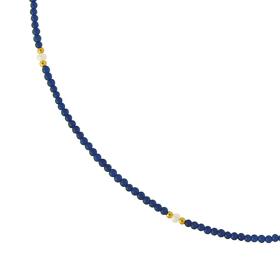 Κολιέ Χρυσός Κ14 με Lapis Lazuli & Μαργαριτάρια SKU-67839