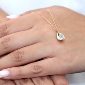 Κολιέ Ματάκι Διπλής Όψεως Χρυσός Κ14 SKU-67226