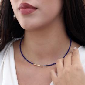 Κολιέ με Lapis Lazuli Χρυσός Κ14 SKU-67840