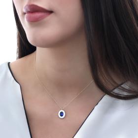 Κολιέ με Μπλε Ζιργκόν & Σμάλτο Χρυσός Κ18 SKU-67227