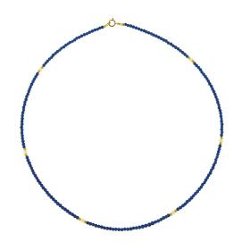 Κολιέ Χρυσός Κ14 με Lapis Lazuli & Μαργαριτάρια SKU-67839