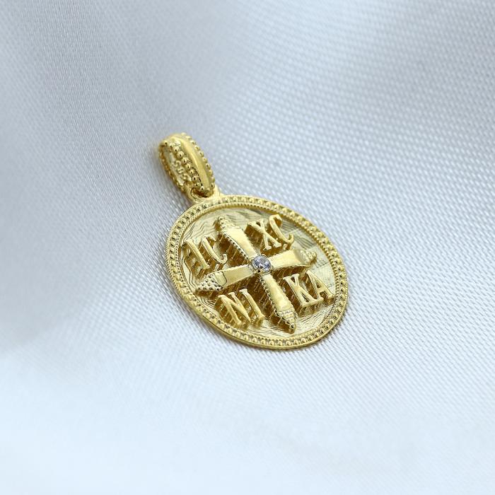 Κωνσταντινάτο με Λευκό Ζιργκόν Χρυσός Κ14 SKU-67948