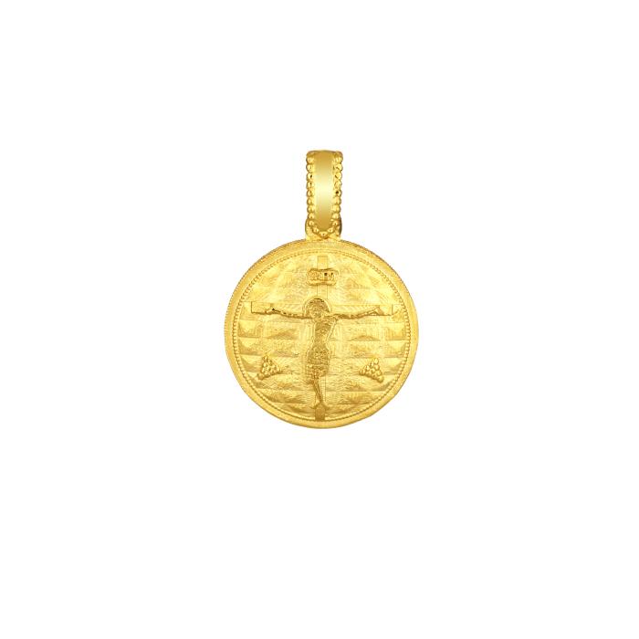 Παιδικό Φυλαχτό Κωνσταντινάτο Διπλής Όψεως Χρυσός K14 SKU-67949