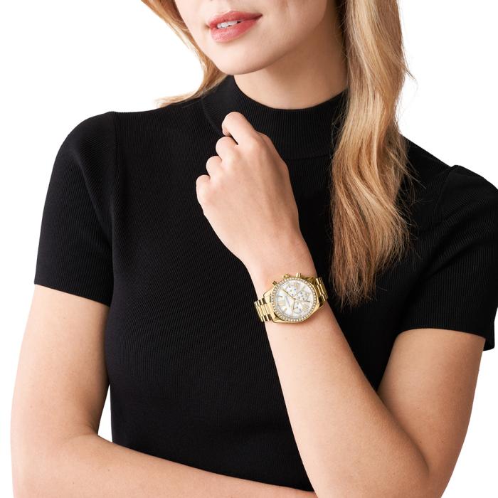 MICHAEL KORS Harlowe Crystals Gold Tone Stainless Steel Bracelet