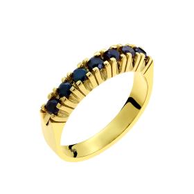 Μισόβερο Σειρέ Δαχτυλίδι με Μαύρα Διαμάντια Χρυσός Κ18