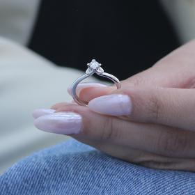Μονόπετρο Δαχτυλίδι Λευκόχρυσος Κ18 με Διαμάντι SKU-67627