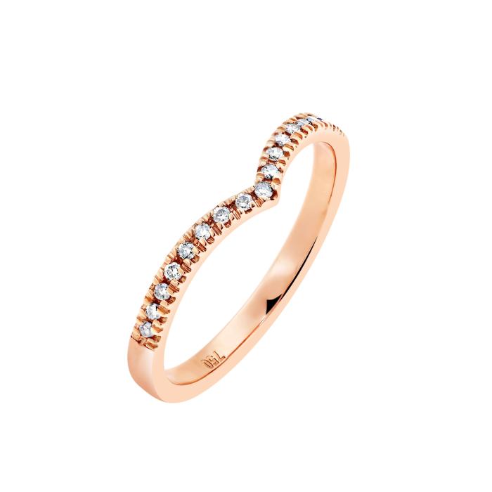 Σειρέ Δαχτυλίδι Ροζ Χρυσός Κ18 με Καφέ Διαμάντια SKU-67084