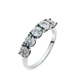 Σειρέ Μισόβερο Δαχτυλίδι Λευκόχρυσος Κ14 με Διαμάντια