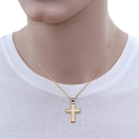 Σταυρός με Λουστρέ & Σαγρέ Φινίρισμα Χρυσός Κ14 SKU-67206