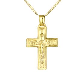 Σταυρός Διπλής Όψεως Χρυσός Κ14 SKU-67102