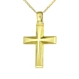 Σταυρός Διπλής Όψεως Χρυσός Κ14 SKU-67102