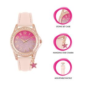 Παιδικό Ρολόι TIKKERS Glitter Gift, Ρόζ Λουράκι & Πορτοφόλι | ATK1062 SKU-67027
