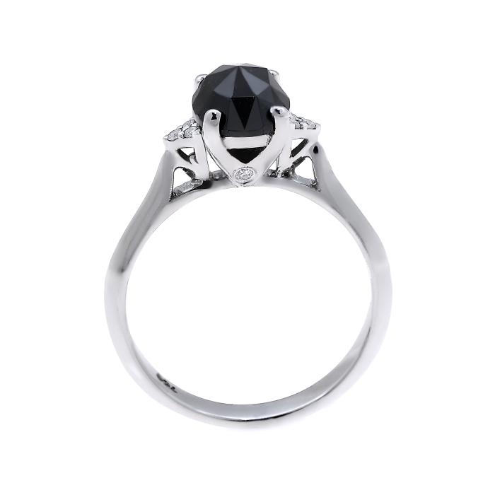 SKU-68124 / Δαχτυλίδι Λευκόχρυσος Κ18 με Μαύρο & Λευκά Διαμάντια