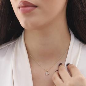 Κολιέ Ροζέτα με Διαμάντια Χρυσός Κ18 SKU-68286