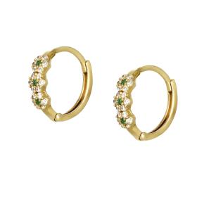 Σκουλαρίκια Κρίκοι Χρυσός Κ14 με Ζιργκόν SKU-68639