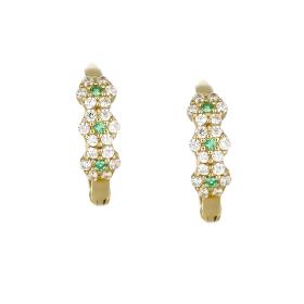 Σκουλαρίκια Κρίκοι Χρυσός Κ14 με Ζιργκόν SKU-68639