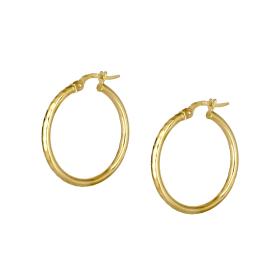 Σκουλαρίκια Κρίκοι Χρυσός Κ9 με Λουστρέ Φινίρισμα SKU-68606