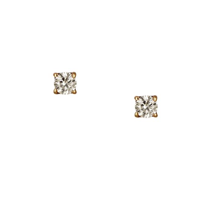 SKU-68056 / Σκουλαρίκια Μονόπετρα με Διαμάντια Ροζ Χρυσός Κ14