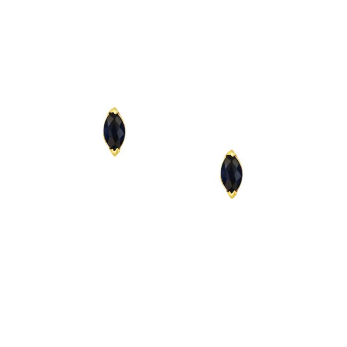 SKU-68058 / Σκουλαρίκια Μονόπετρα με Ζαφείρι Χρυσός Κ14