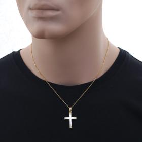 Σταυρός Διπλής Όψεως Χρυσός & Λευκόχρυσος Κ14 SKU-68942