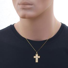 Σταυρός με τον Εσταυρωμένο Λευκόχρυσος & Χρυσός Κ14 SKU-68936