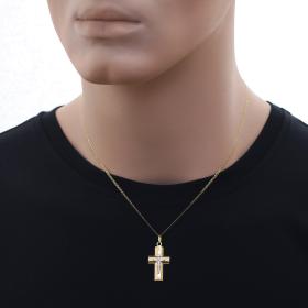 Σταυρός με τον Εσταυρωμένο Λευκόχρυσος & Χρυσός Κ14 SKU-68937