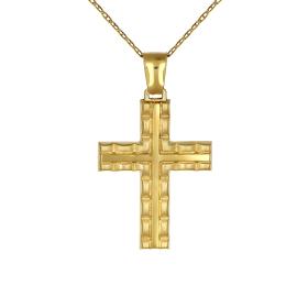 Μοντέρνος Σταυρός Χρυσός Κ14 SKU-68943