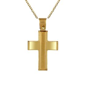 Μοντέρνος Σταυρός Χρυσός Κ14 SKU-68944