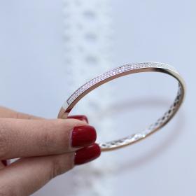 Βραχιόλι Χειροπέδα Λευκόχρυσος Κ18 με Διαμάντια SKU-69224