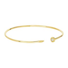 Βραχιόλι Χειροπέδα με Λευκό Ζιργκόν Χρυσός Κ14 SKU-69256