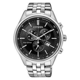 Ανδρικό Ρολόι CITIZEN Eco-Drive με Μαύρο Καντράν & Μπρασελέ | AT2141-87E SKU-69776