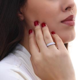 Δαχτυλίδι Σειρέ με Διαμάντια Λευκόχρυσος Κ18 SKU-69225