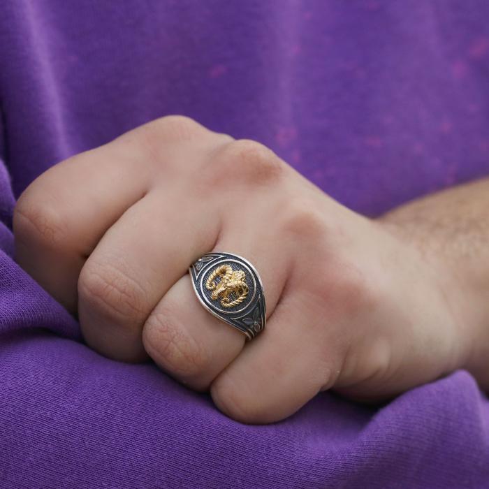 Ανδρικό Δαχτυλίδι Ασήμι 925° με Κεφαλή Κριαριού