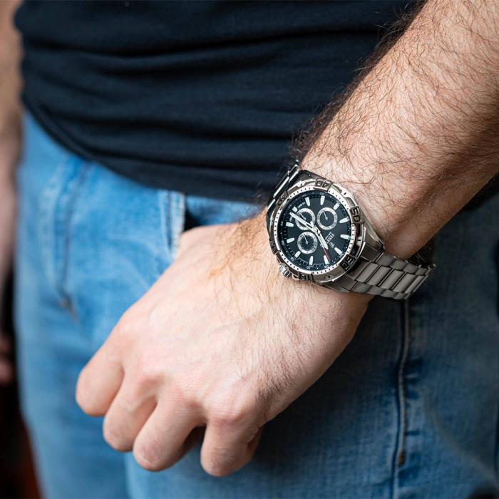Ανδρικό Ρολόι FESTINA με Ασημί Μπρασελέ & Μαύρο Καντράν | F20623-4 SKU-69479