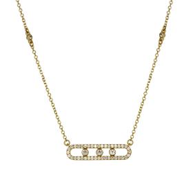 Κολιέ με Λευκά Ζιργκόν Χρυσός Κ14 SKU-69616